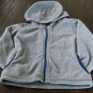 Carter's Grey with blue trim fleece hoodie